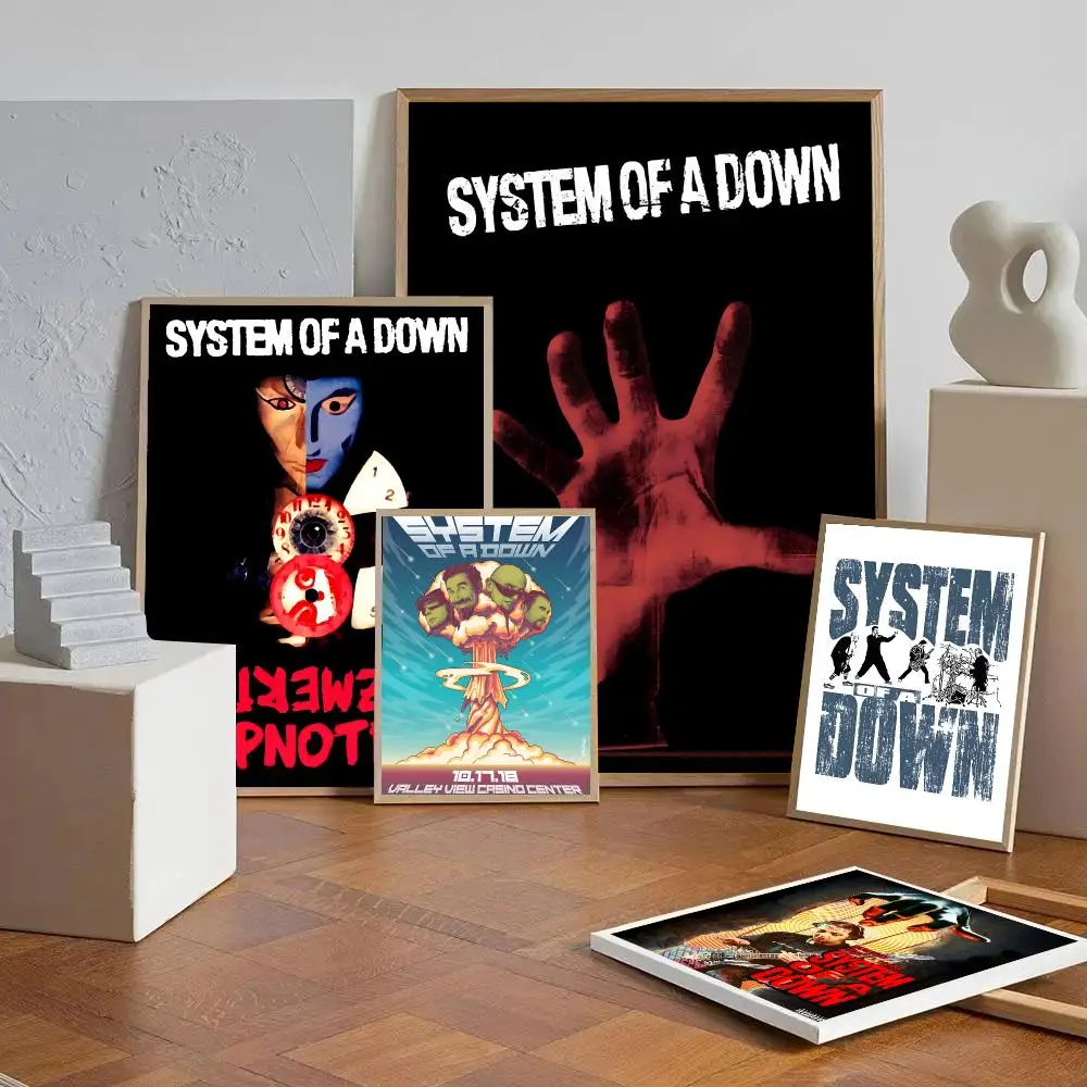 Band SOAD S-System Of A Down Poster Prints Wall Art Pictures For Modern Bedroom Game Room Home Aesthetic Room Deco