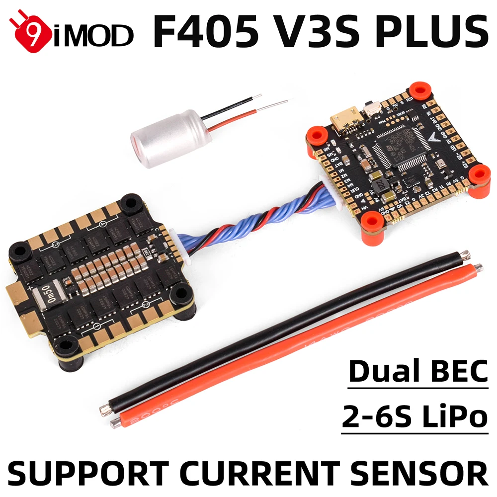 

9IMOD F405 V3.1S PLUS FC Flight Controller Board 4in1 8Bit Built-in Barometer OSD with Brushless 60A ESC