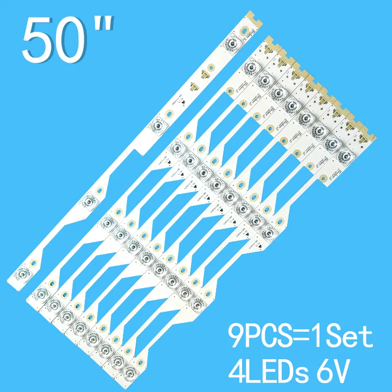 

9PCS(8A+1B) 4LEDs 6V For 55" TV LD2SA2US-D-K 4C-LB5004-HR2 HR-35B30-00564 tcl L50P1S-F L50P1-UD 50HR330M04B2 50HR330M04A2