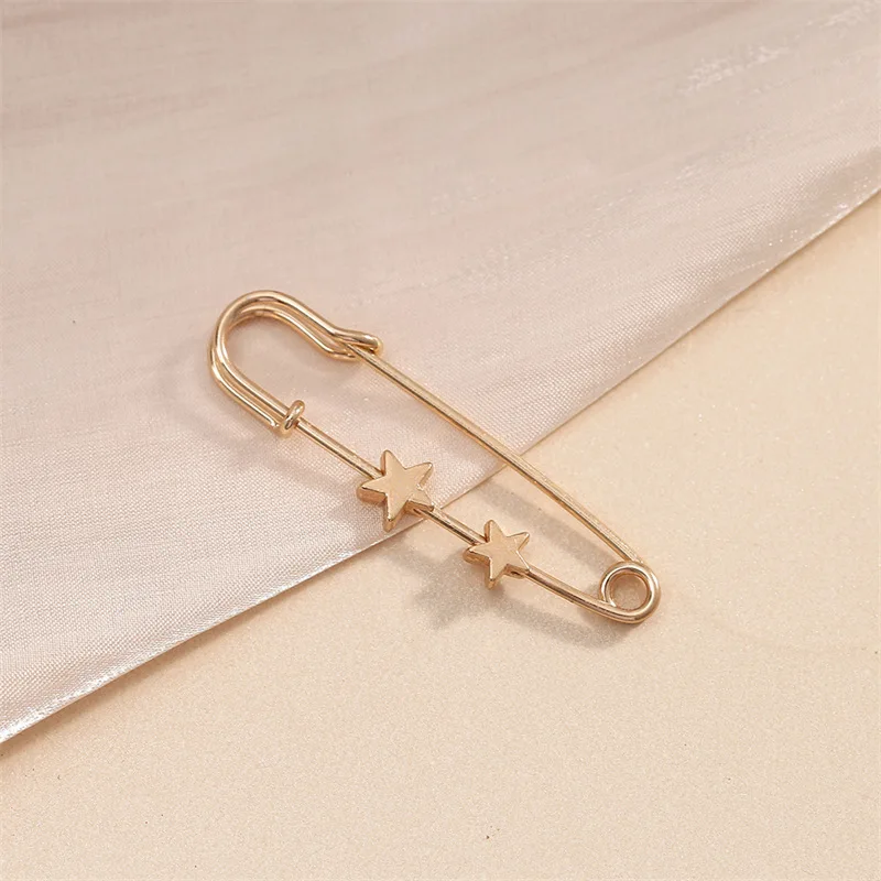 10Pcs/Lot 4.5cm Cute KC Color Small Safety Pins Scarf Clips Brooch Waist Tightener for Jeans Kawaii Metal Decor Pin Accessory