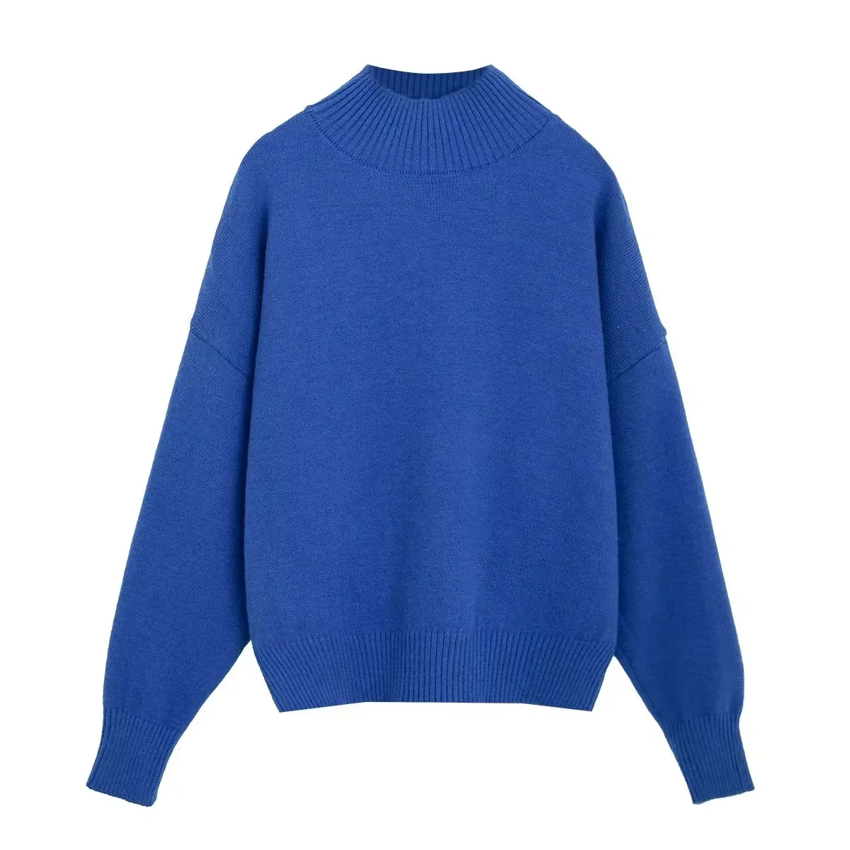 BSAY Maglione lavorato a maglia con colletto alla coreana morbido per donna Moda Autunno Inverno Nuovi maglioni lavorati a maglia femminili chic caldi a maniche lunghe Mujer