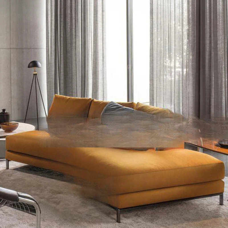 room diagonal sofa 45 degree corner sofa, special-shaped orange