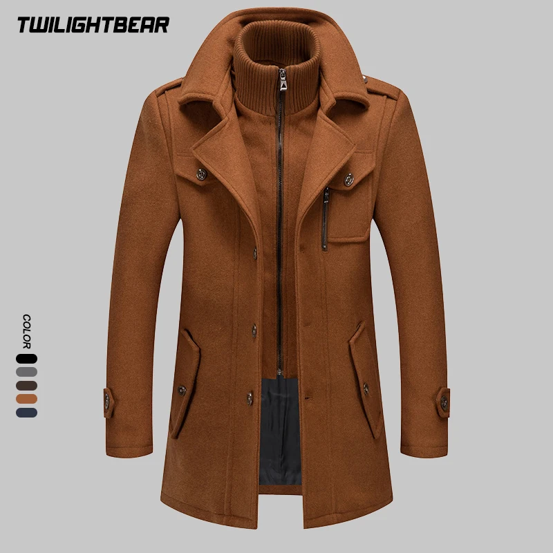 

Winter Men's Wool Coat Oversized Solid Double Collar Peacoat Business Wool Overcoat Men Clothing Warm Topcoat 5XL A3F1169