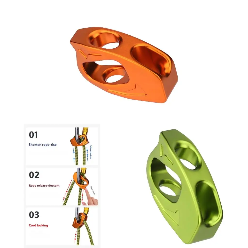 Two-Slot Climbing Rope Accessory Rope Grip for Outdoor Rope Control Use