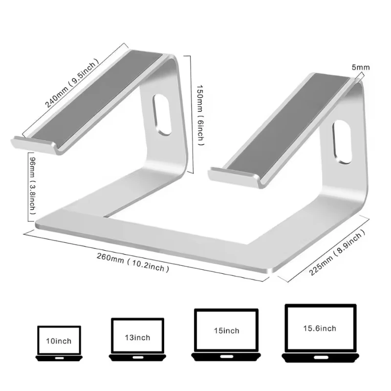 

Aluminum Laptop Stand Ergonomic Desk Laptop Compatible with 10 to 15.6 Laptop Stand