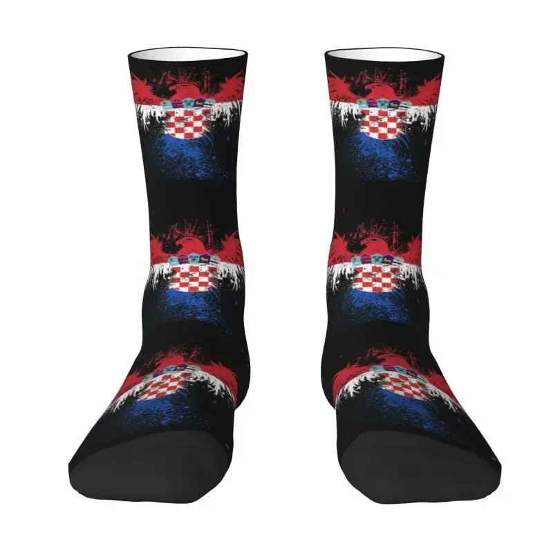 Funny Print Flag Of Croatia Socks for Men Male Women Stretch Summer Autumn Winter Croatian Patriotic Crazy Crew Socks