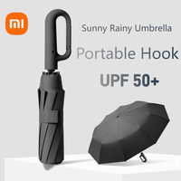 Xiaomi Windproof Strong Umbrella with Reflective Stripe Reverse Automatic Fold UV Umbrella For Rain Sun Carabiner Handle Luxury