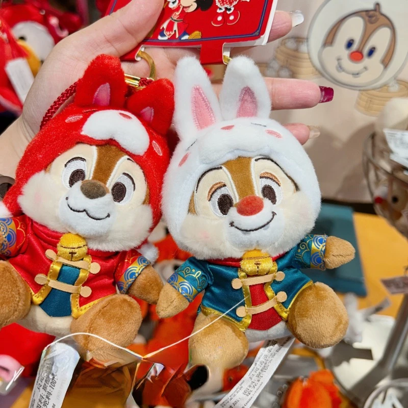 オリジナルディズニーチップデール漫画ぬいぐるみキーホルダーバックパックペンダントファンコレクション子供の誕生日クリスマスプレゼント