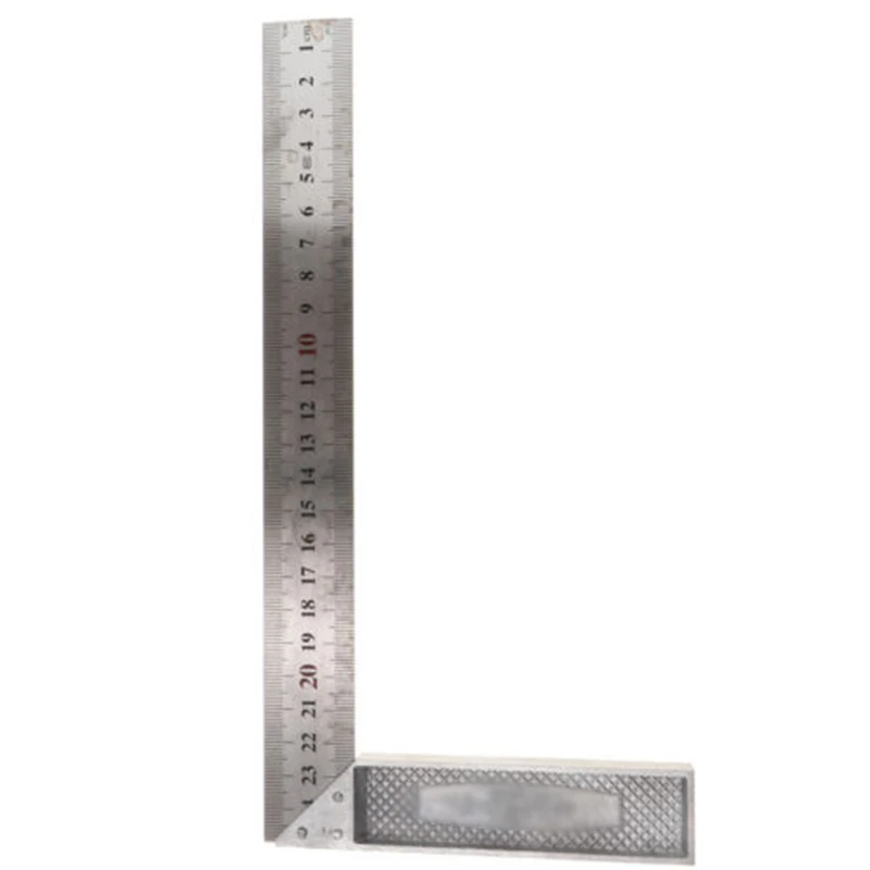 1pc 250mm-600mm L Shape Angle Square Ruler Construction Carpenter Ruler Aluminum Alloy Household Rulers Measuring Tool