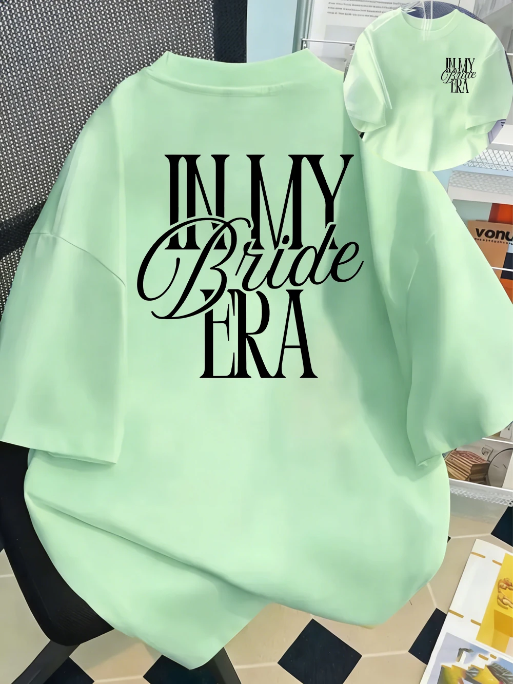 In My Bride ERA bedruckte Baumwoll-T-Shirts, Sommer-Damen-T-Shirts mit O-Ausschnitt, übergroße T-Shirts, einfache Kurzarm-Tops, lässige Damenkleidung – Detail 16