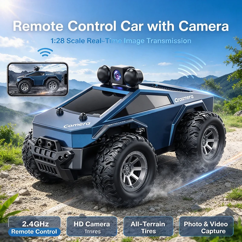 Rc Car with Camera Truck Kf29 1/28 WIFI FPV APP Control 2.4G Remote Controll Cars Drift Racing Off-Road Race Vehicle Toys Boys