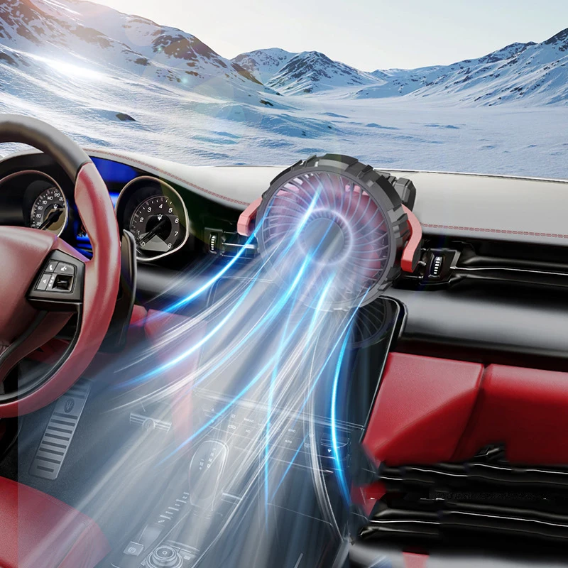 Xiaomi-Ventilateur de refroidissement de voiture réglable à 360 °, deux têtes, sans balais, faible bruit, automobile, électrique, planche Prada,