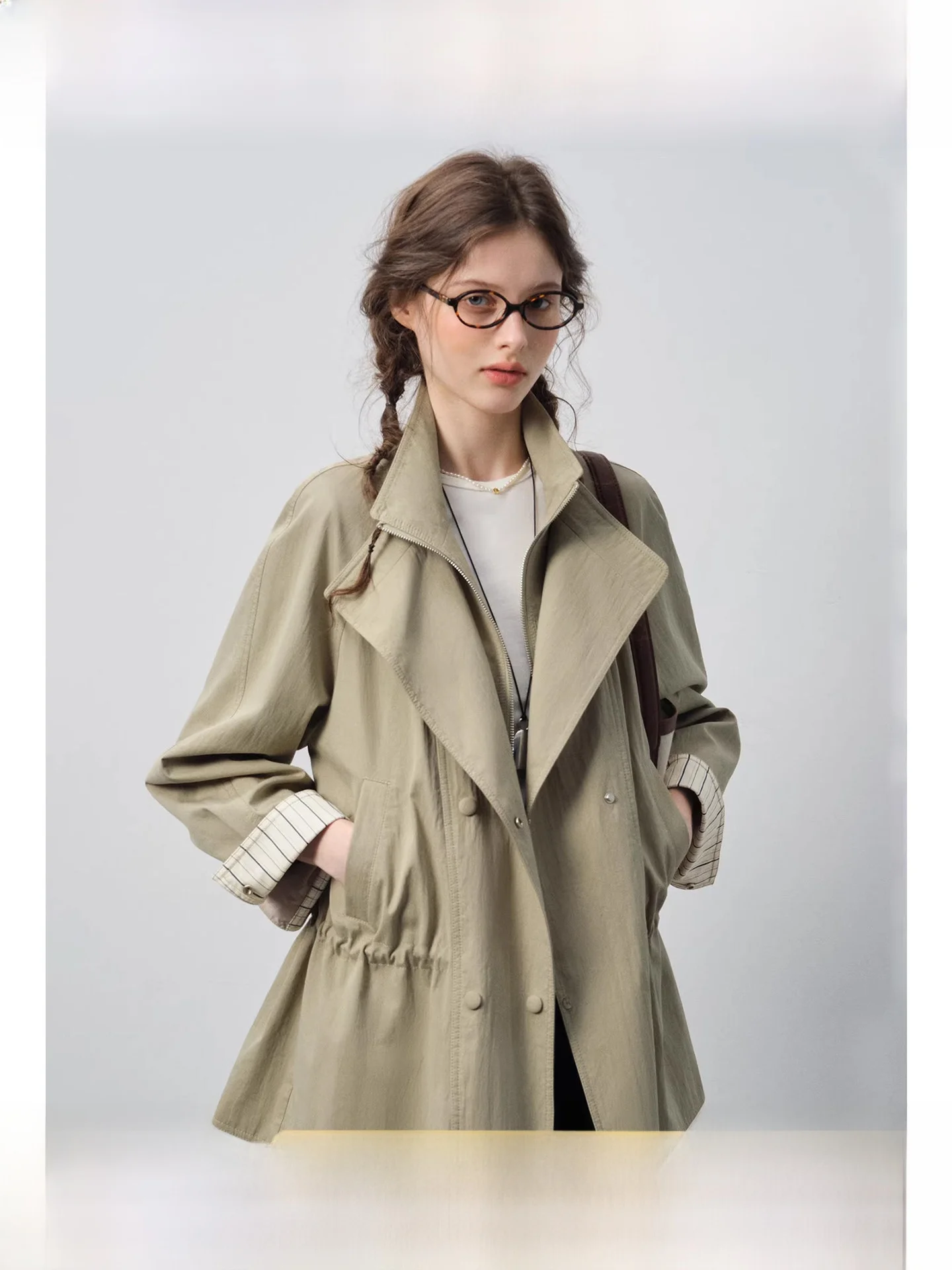 

ort Casual Coat Women's plus Size Spring New Sle Slimming Waist Design Versatile Top for And Pear aped Ladies