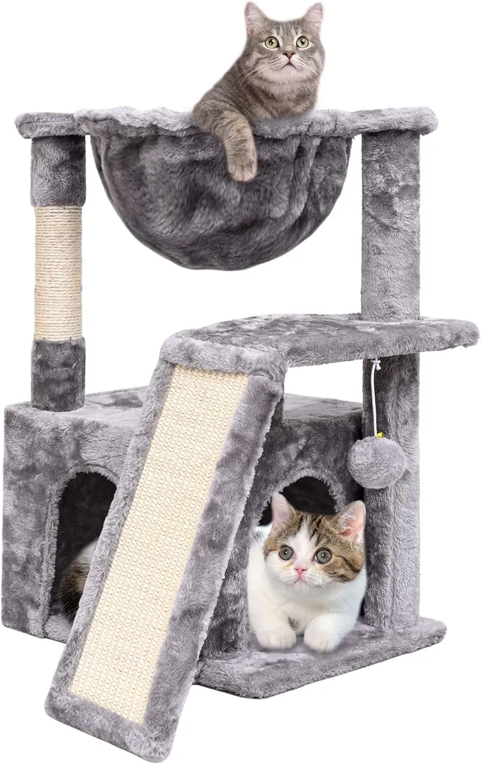 

Cat Tree for Indoor Cats Large Adult, Modern Activity Tower with Scratching Posts & Board, Condo with Plush Perch, Climbing