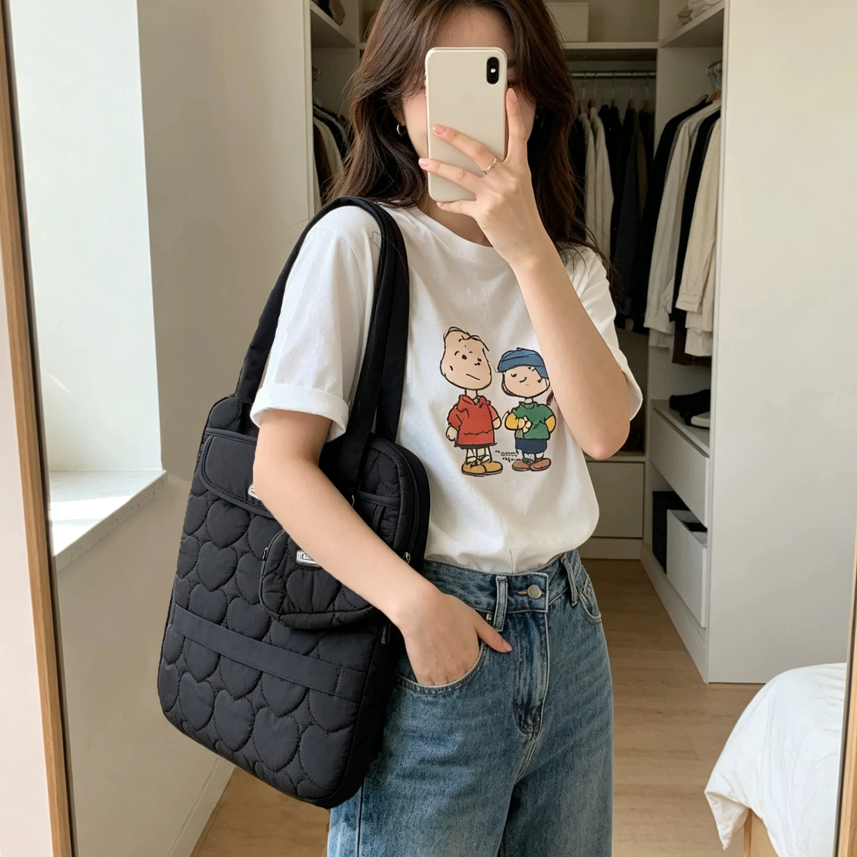 Cute Girly Laptop Shoulder Bag 13/14/15 Inch for Macbook Huawei Samsung with Small Bag Included Stylish Protective Case