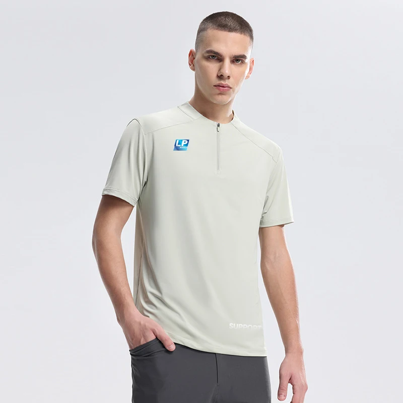 LP SUPPORT Men's Quick-Dry Breathable Running T-shirt - Waterproof Hiking Fishing Quick-Dry Soft Elastic Outdoor Sports Short Sl