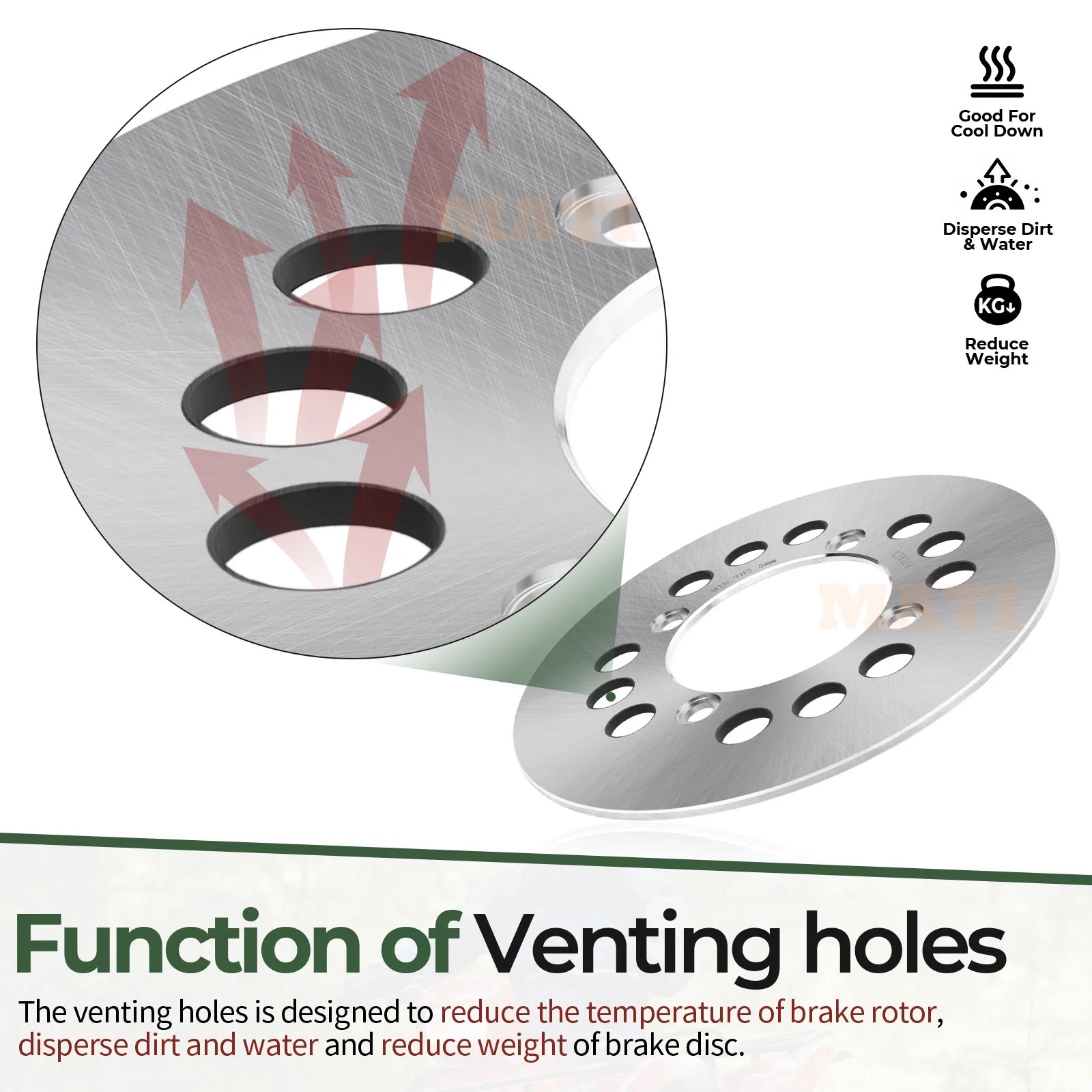 Mati Rear Brake Disc Rotor for Suzuki Vinson 500 LTA500 LTF500 Eiger 500 LT A500 F500 Replacement 69211-38F00