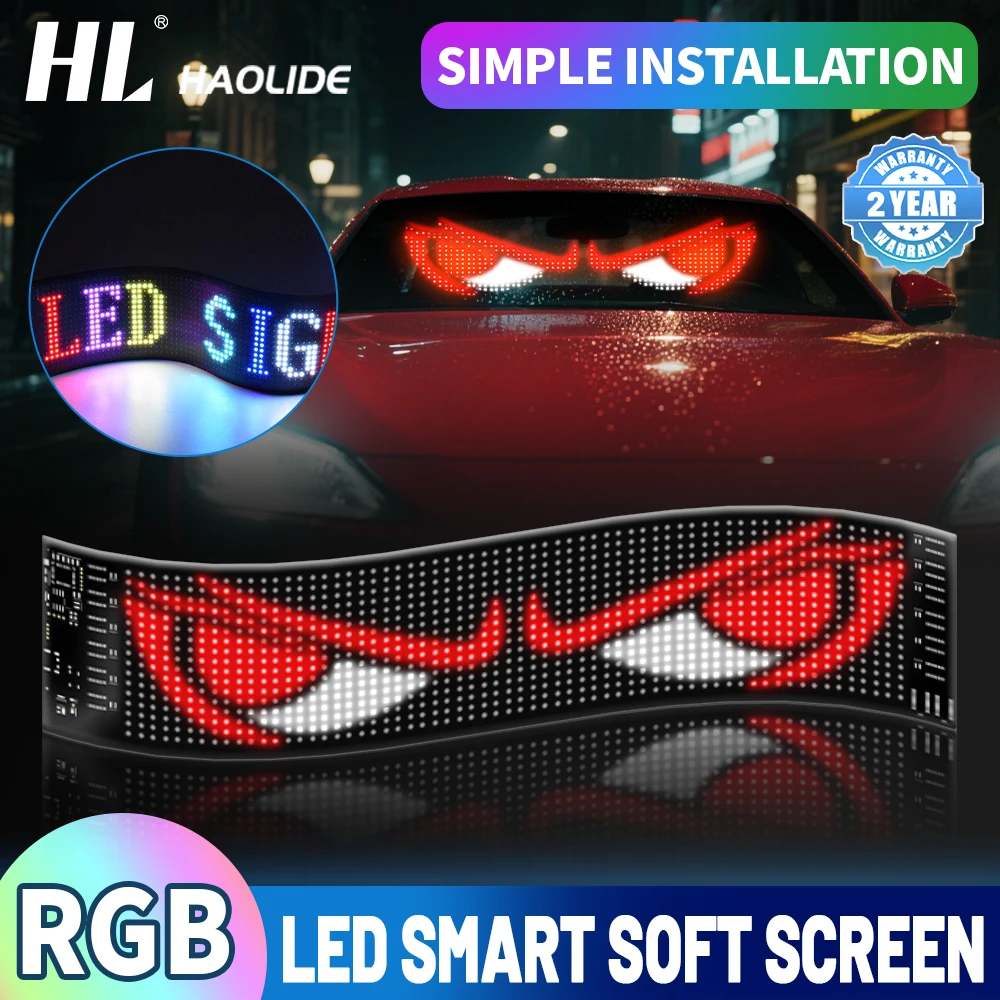 

HL светодиодный грузовик, автомобильная матрица, пиксельная панель, экран, гибкий RGB, автомобильный граффити, прокрутка текста, анимация, магазин, напоминание, свет 5 В