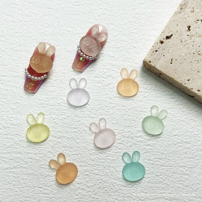 10pcs 3D Cartoon Rabbit Resin Nail Art Charms Kawaii Sweet \