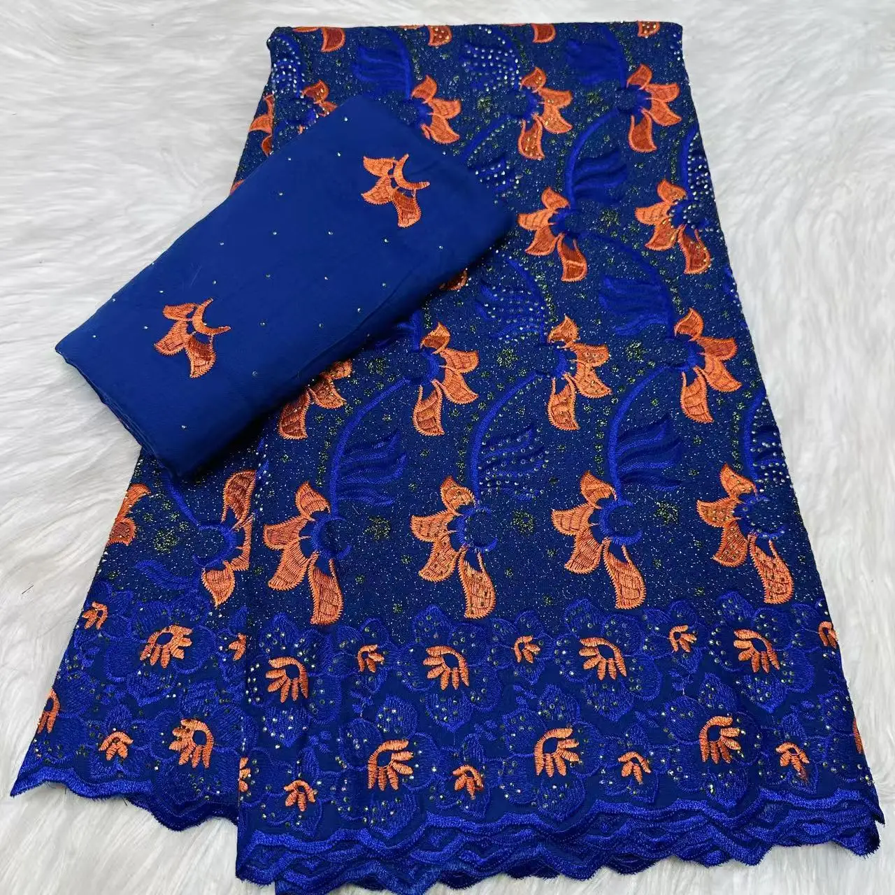 Salouva Swiss Voile Cotton Lace Fabric with Tradition Dubai Style Embroidery for African Nigerian Garment Sewing Hot Sale