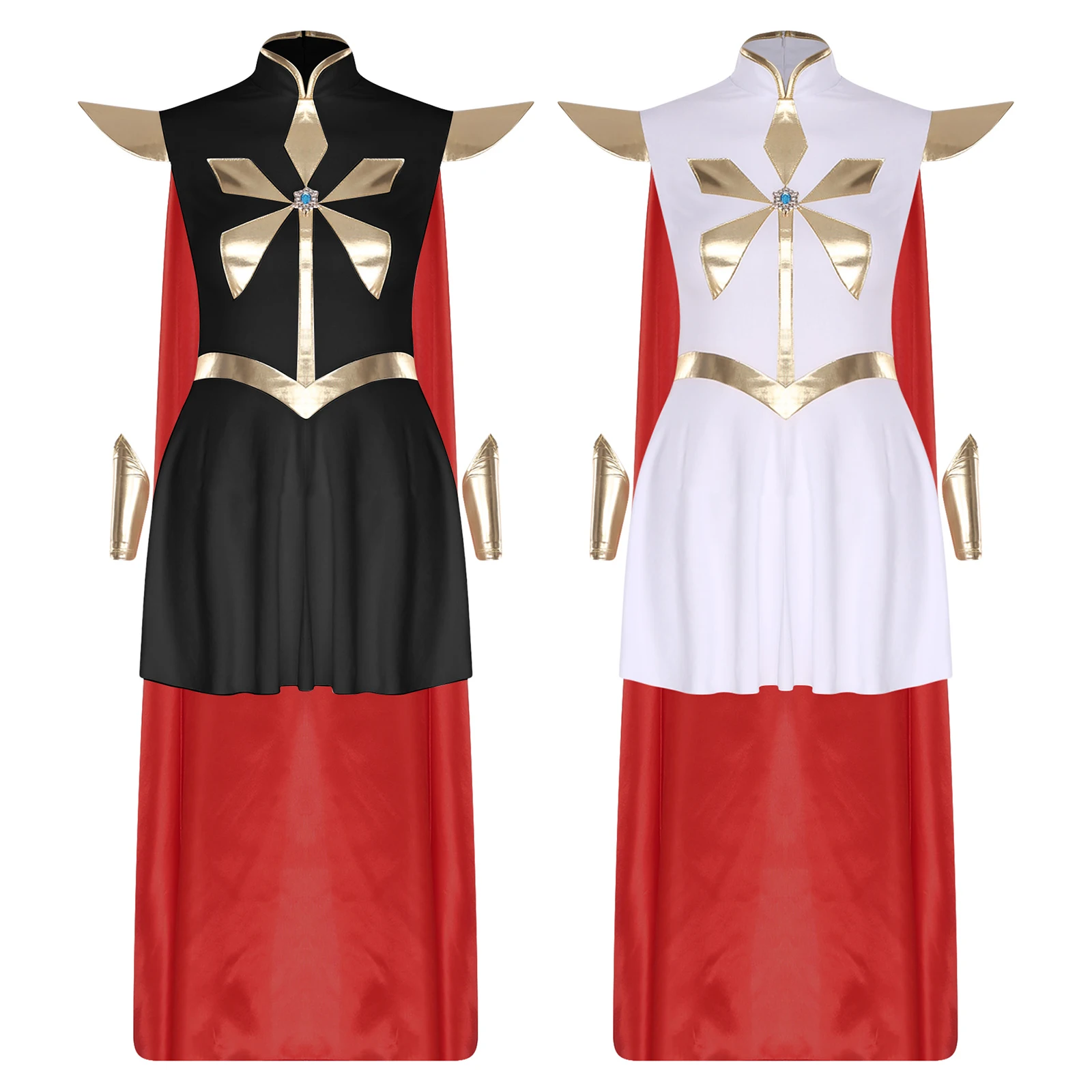 

Womens Magical Princess Roleplay Dress with Removable Dual Wear Cloak Oversleeves Set Halloween Cosplay Luxury Gown Costume