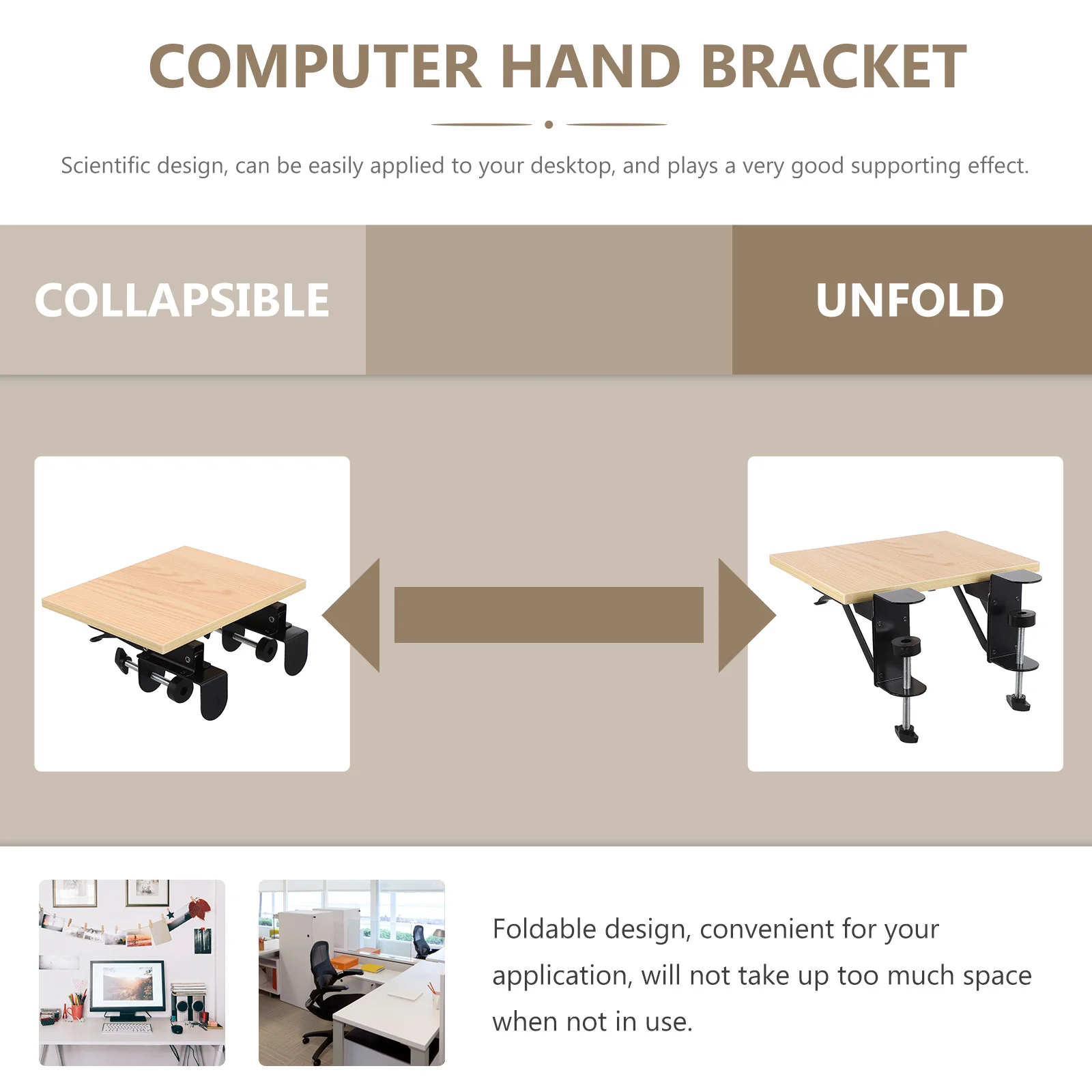

Foldable Computer Hand Holder Arm Support Frame Desktop Extension Board Mouse Pad Ergonomic Long Work Relief Arm Support Frame