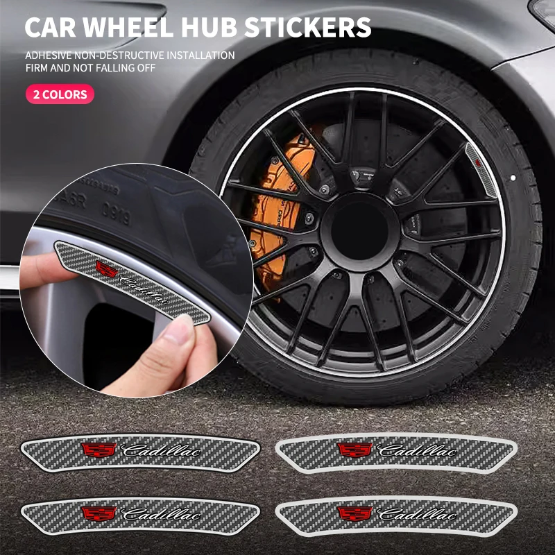 

4Pcs Car Wheel Badge Sticker Emblem Decoration for Cadillac CT4 CT5 CT6 XT4 XT5 XT6 CTS ATS SRX XTS STS SLR XLR BLS Deville