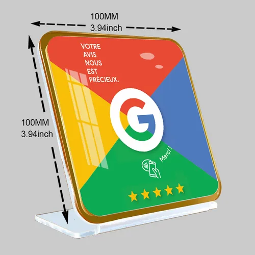 Google Review 스탠드 사인 NFC 소셜 미디어 플레이트, 이발소 속눈썹 네일 샵 장식 