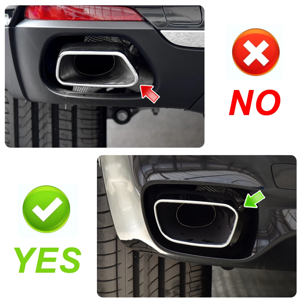 For BMW X5 F15 Car Tail Muffler ExhFor BMW X5 F15 X6 F16 2014-18 Car Styling Tail Muffler Exhaust Pipe Output Cover Trim Exterio