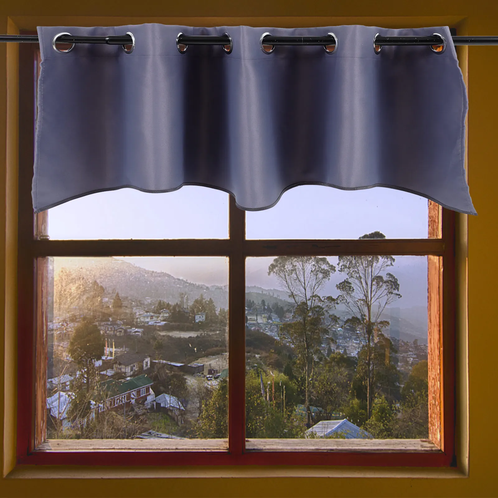 

Blackout Curtains Short Window Drape Small Bedroom Valance Polyester Lightproof Decorative Kitchen Valances Easy Clean