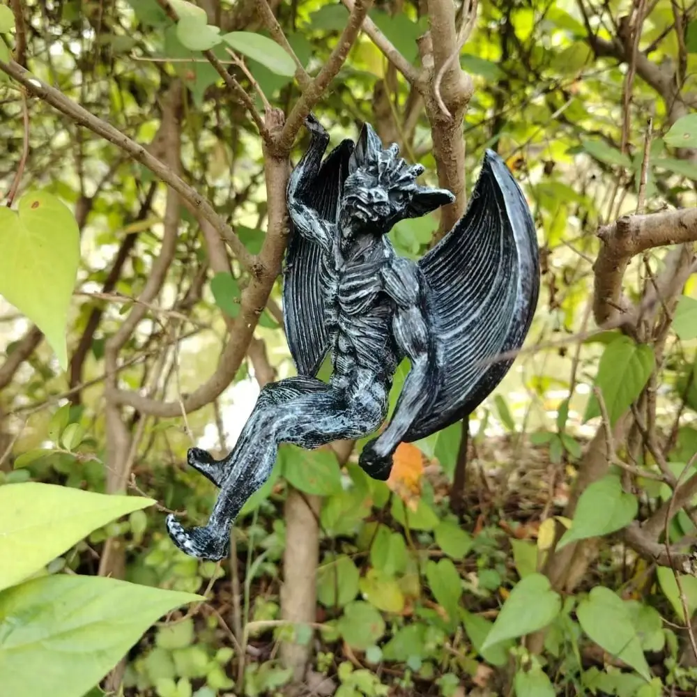 Figurines d'Ange et de Diable Gothiques d'Halloween en Résine, Ornements Commémoratifs de Rédemption, Artisanat Réaliste Fait Main