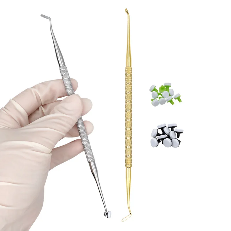 1set Dental Resin Filling Kit Molding Tools Dental Veneer Foam Adjustment Tip Simple Foam Metal Handle Dental Consumables