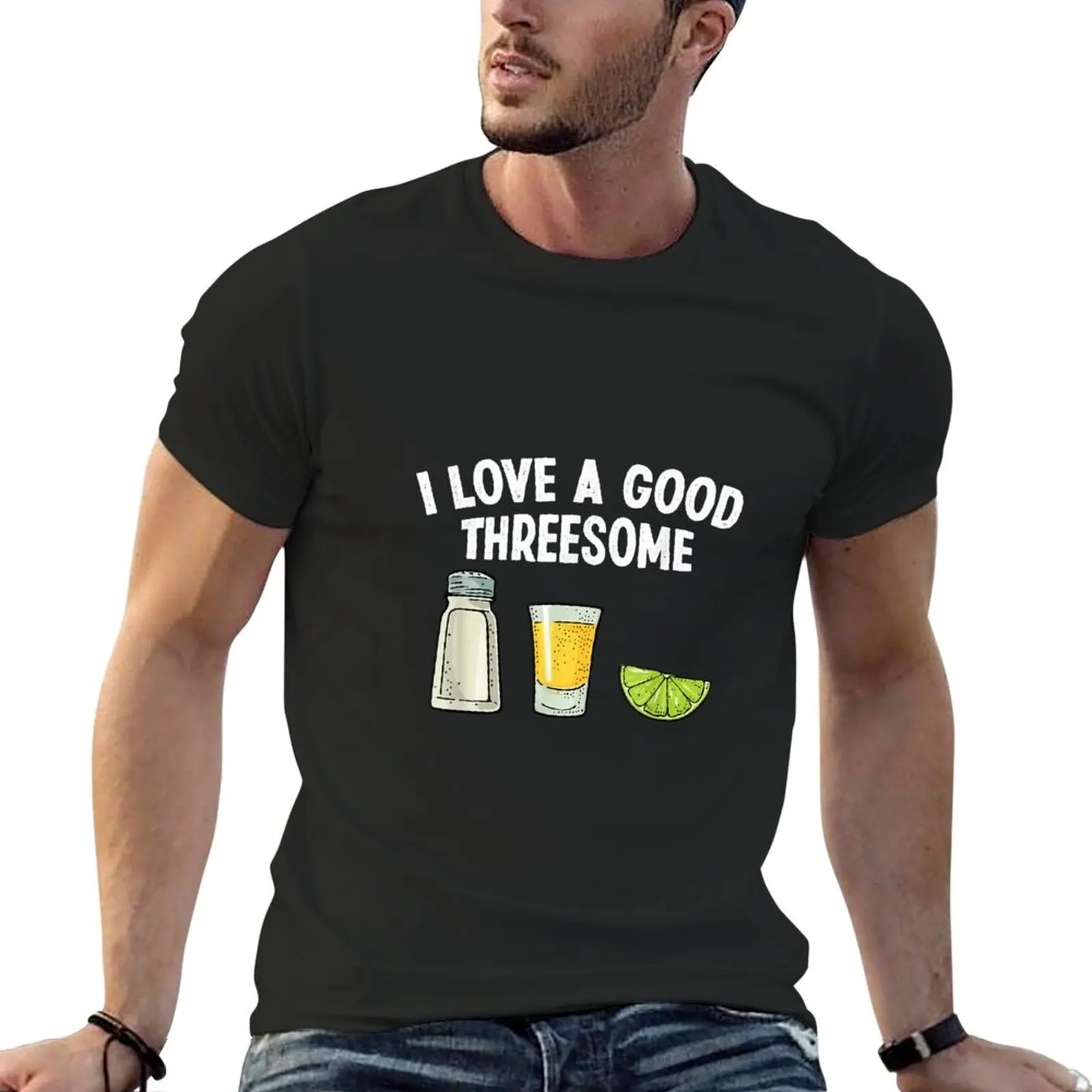 

Bartender I Love A Good Threesome Drinking Bartending Barman T-Shirt anime stuff Aesthetic clothing t shirt men