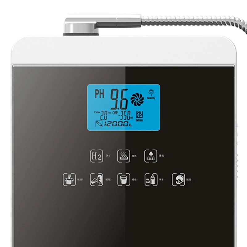 Máquina ionizadora de agua alcalina ácida pH 3 a 11.0 800 mV, ionizador, purificador de agua con pantalla táctil de LCD, filtro de alta calidad