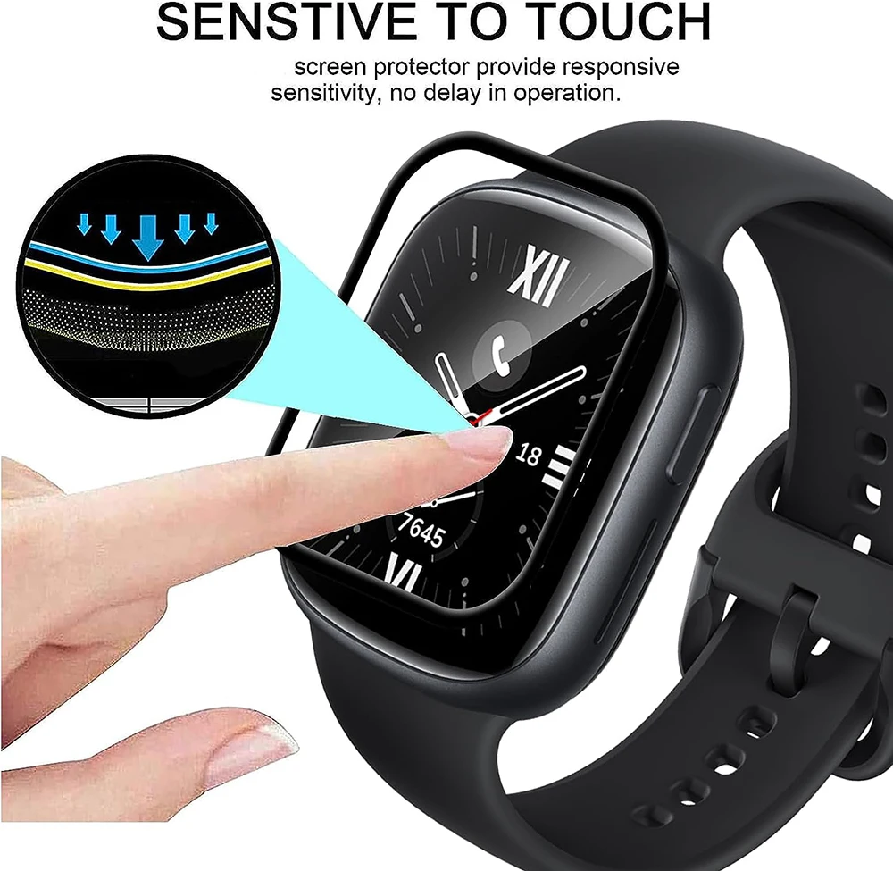 3d gebogene Kantens chutz folie für Honor Watch 4 Displays chutz folie mit vollständiger Abdeckung