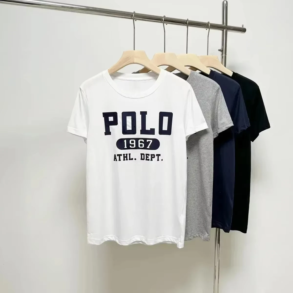 Casual Men's Shirts RLauren T-shirt New Polo1967 Logo Korean Popular Clothes Pure Cotton Short Sleeve Y2K Clothing Womens Tops image 3