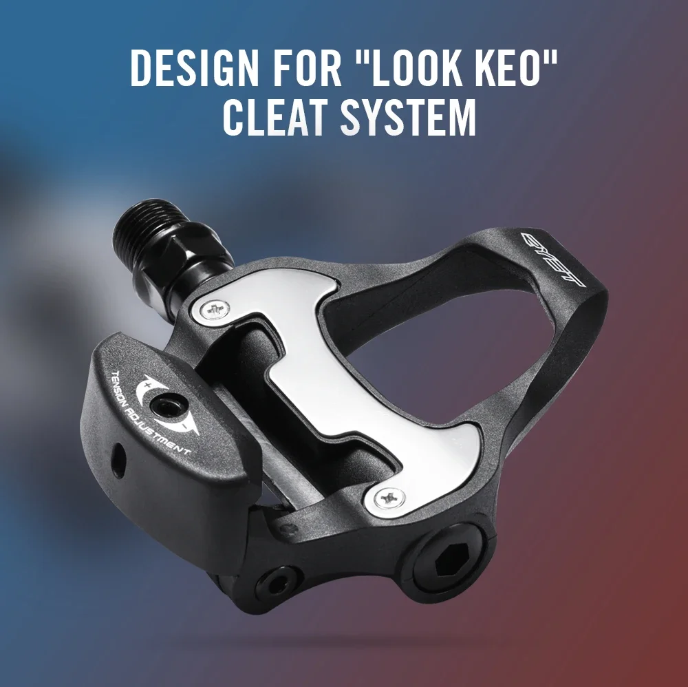 RYET Road Bike Pedal Self-Locking  Aluminum For SPD-SL MTB Road Bike Clipless Bicycle Pedals Cycling Footboars Plateform Parts