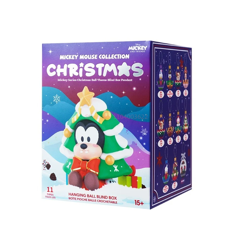 Disney mickey família série bola de natal tema caixa misteriosa caixa cega pingente anime decoração periférica presente natal do miúdo