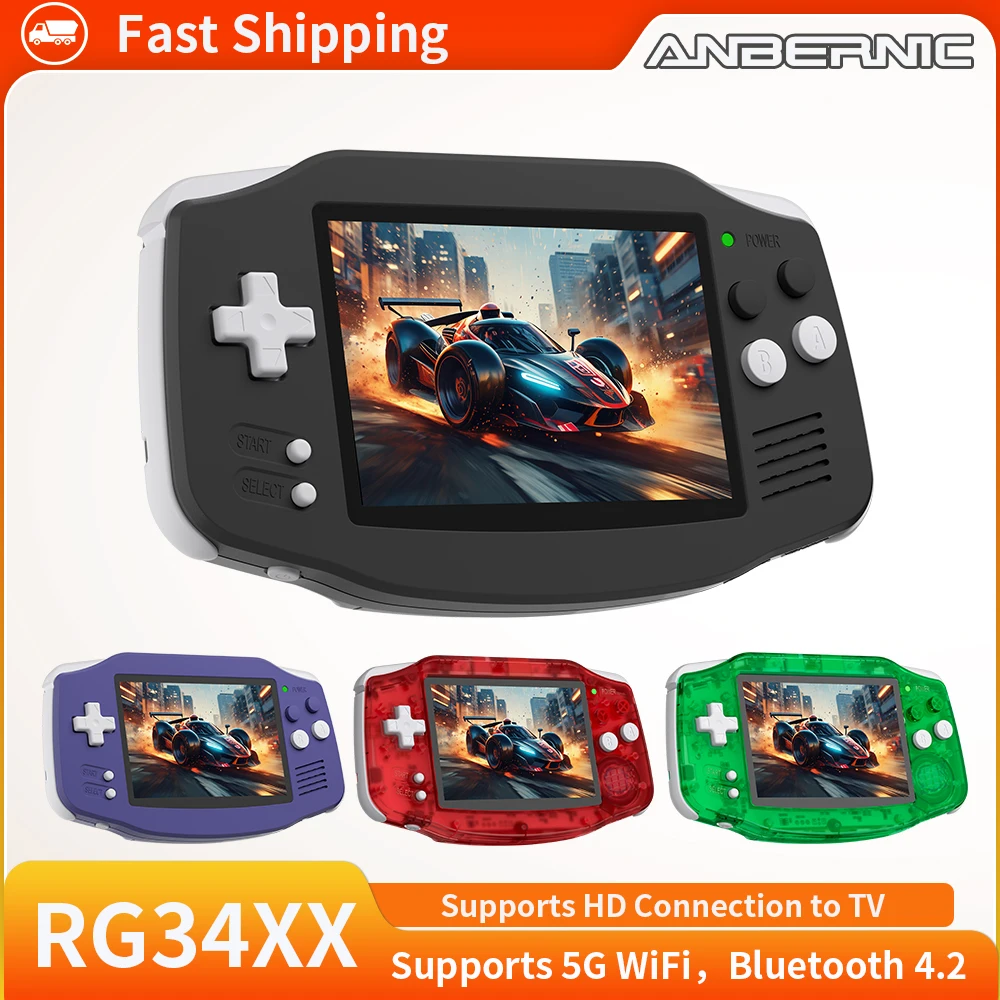 ANBERNIC RG 34XX Handheld Game Console 3.4” IPS 720*480 Screen Linux 64-bit 3500mAH Bluetooth RG34XX Retro Video Gaming Players