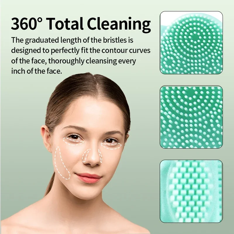 فرشاة سيليكون للوجه، أداة تنظيف تدليك الوجه، مقشر مزدوج الجوانب، منظف لإزالة الرؤوس السوداء، فرش العناية بالبشرة