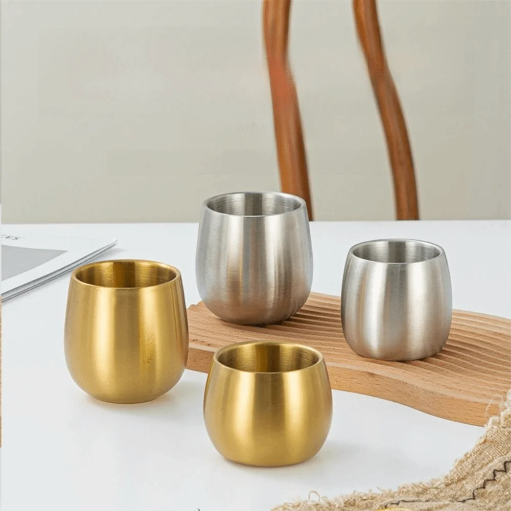 Children‘s Anti-drop Stainless Steel Water Cup Multifunctional Thickened Double-layer Beer Cup Anti-scalding 140/150/200ml