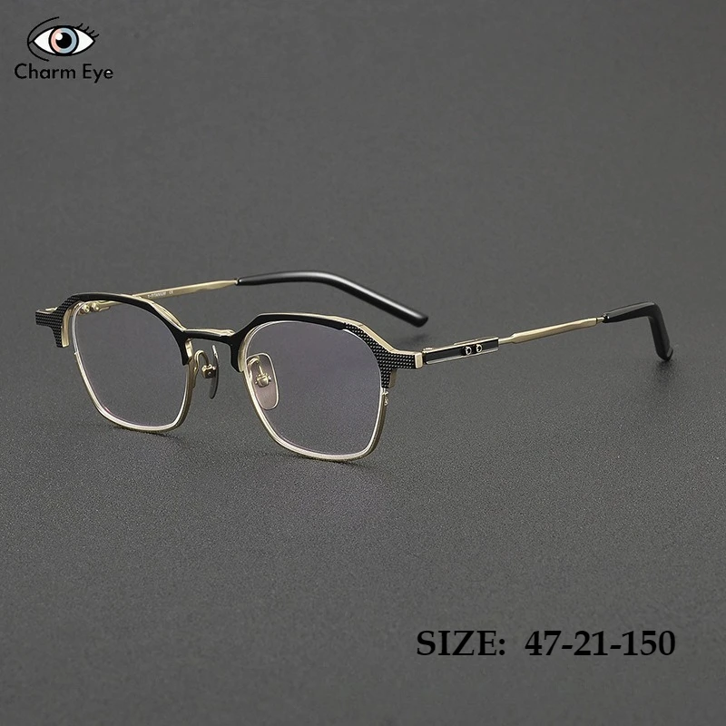 

Новые многоугольные нерегулярные очки для бровей для мужчин, близорукость, оптическая оправа для очков по рецепту из чистого титана, очки с IP-покрытием