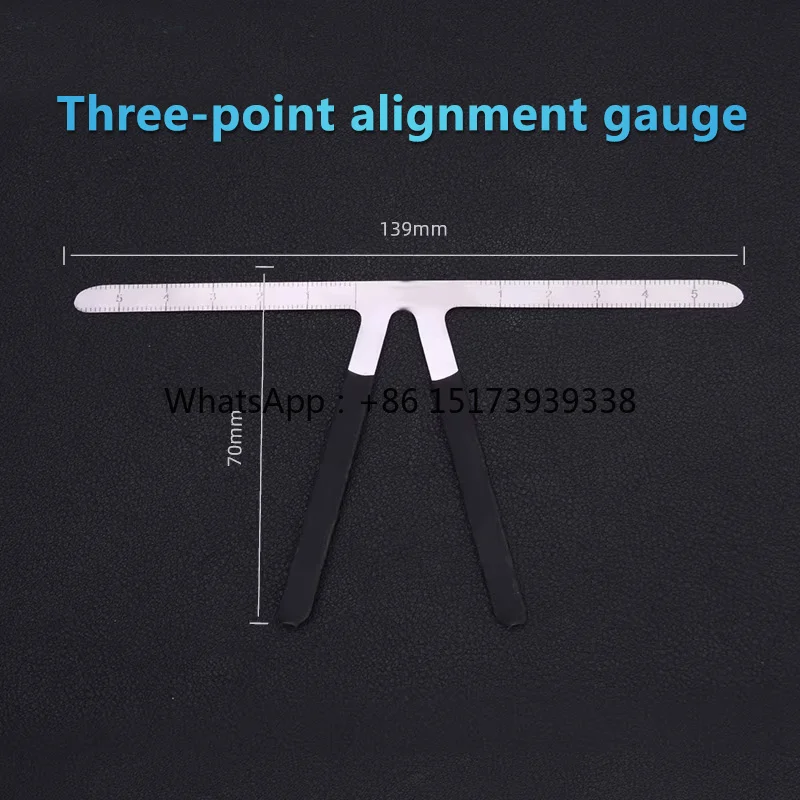 Triangular Stainless Steel Alignment Ruler for Eyebrow Shaping with Three-Point Balance