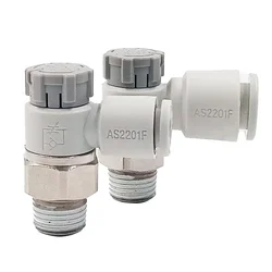 SMC Type Speed Controller with One-touch Fitting Meter-out Throttle valve Pneumatic fitting AS1201F