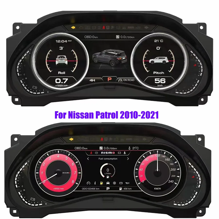 For Nissan Patrol Armada Infiniti QX56 QX80 2010-2021 Car LCD Digital Cluster Instrument 12.3inch Dashboard Speedometer Screen