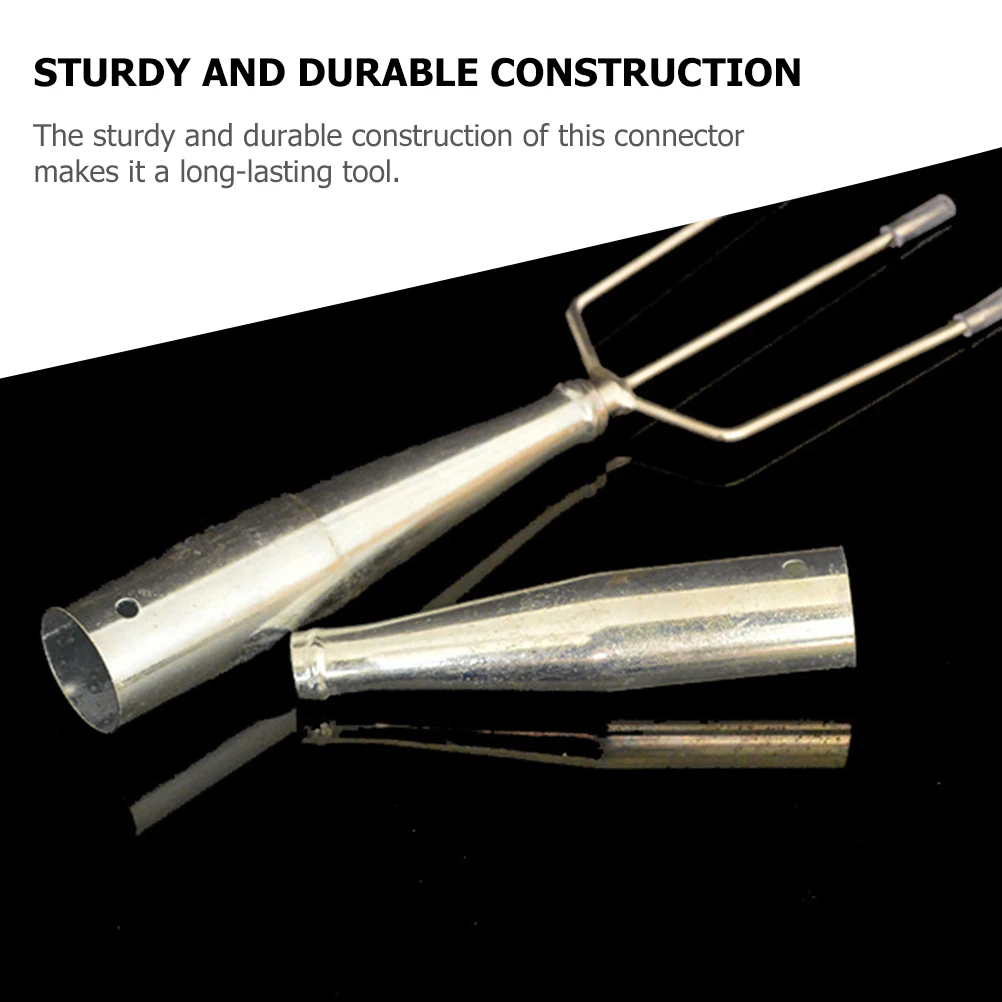 

2pcs Fish Fork Adapter Metal For Garden Tools Extension Handle Connection Tool Hoe Rake Shovel Attachment Gardening Supply Iron