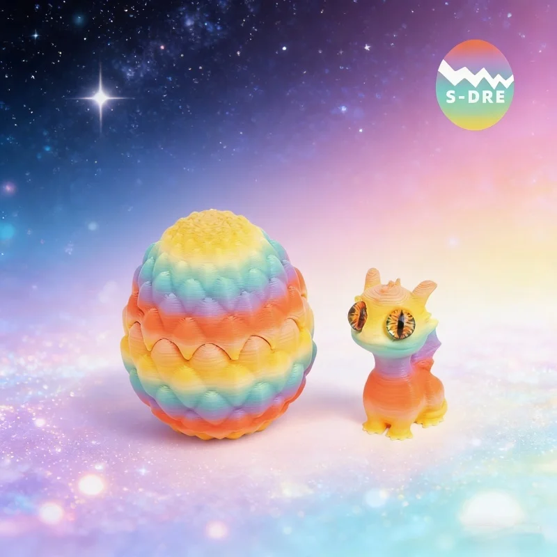 

3D Printed Dragon Egg with Cute Baby Dragon Inside Home Desktop Decor Ornament Christmas Gifts Party Favors for Kids Adults