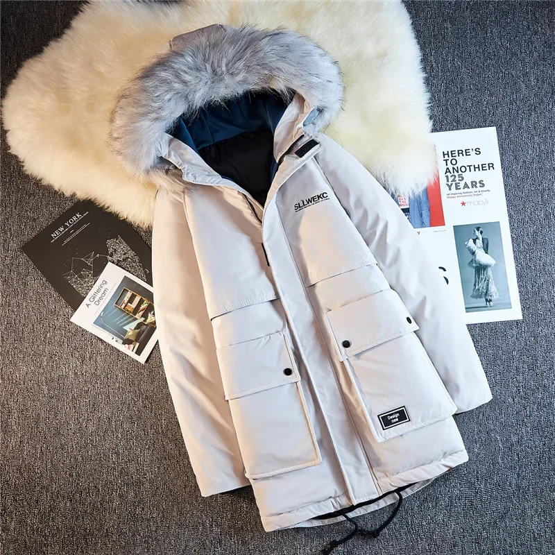 Winter Men Warm Parkas with Fur Collar Outdoor Sports Coat Mens Casual Windproof Hoodie Coats Jackets jaqueta masculina inverno