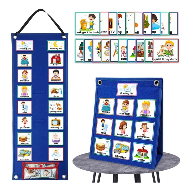 Visual Schedule for Home Day Night Autism Routine Chart Cards Visual Wall Planner Chore Chart for Daily Kids Toddlers