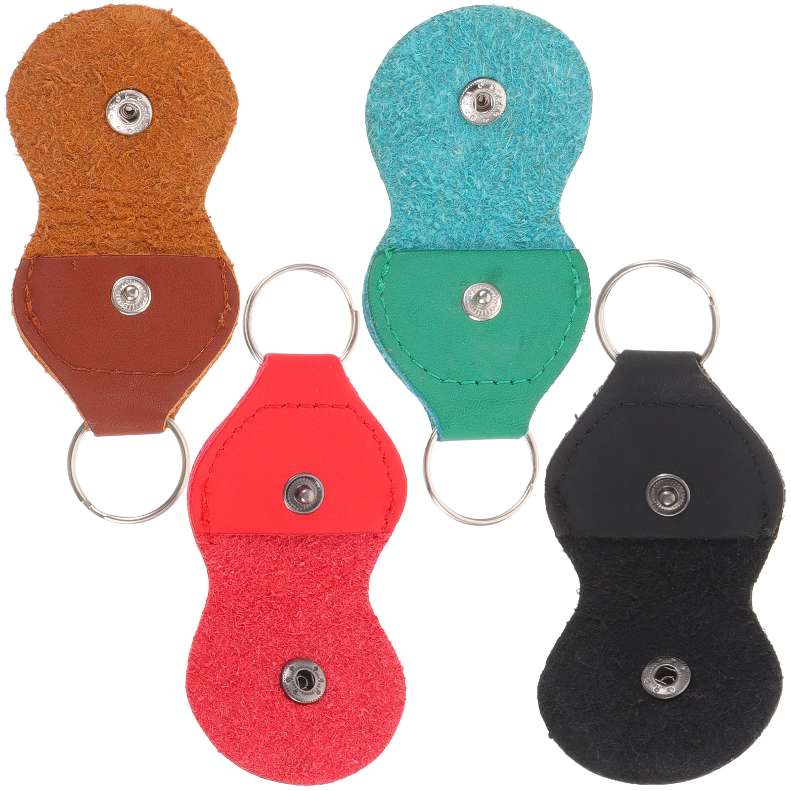 

4 Pcs Organize Guitar Pick Keychain Plectrum Case Bass Small Storage Bag Metal Holder